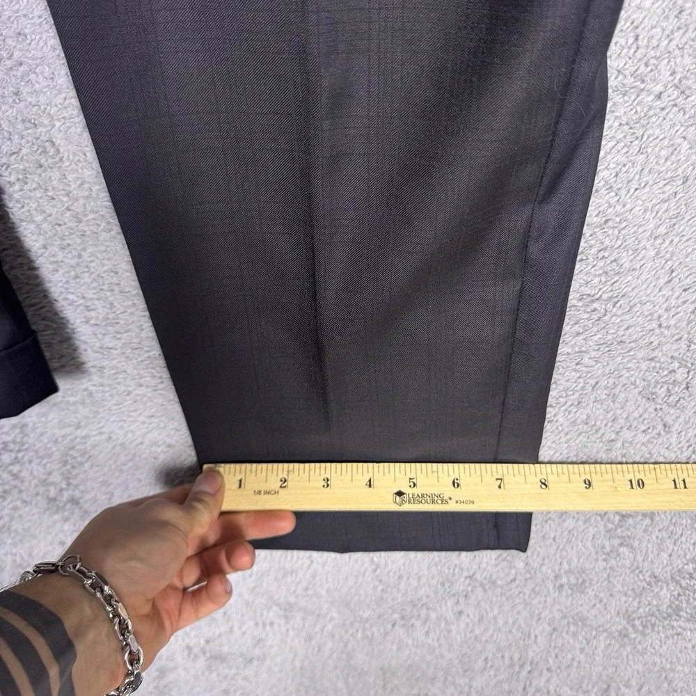 Samuelsohn Suit Mens 44R 36x29 Loro Piana Wool Super 130s Bennett 2 Piece Plaid